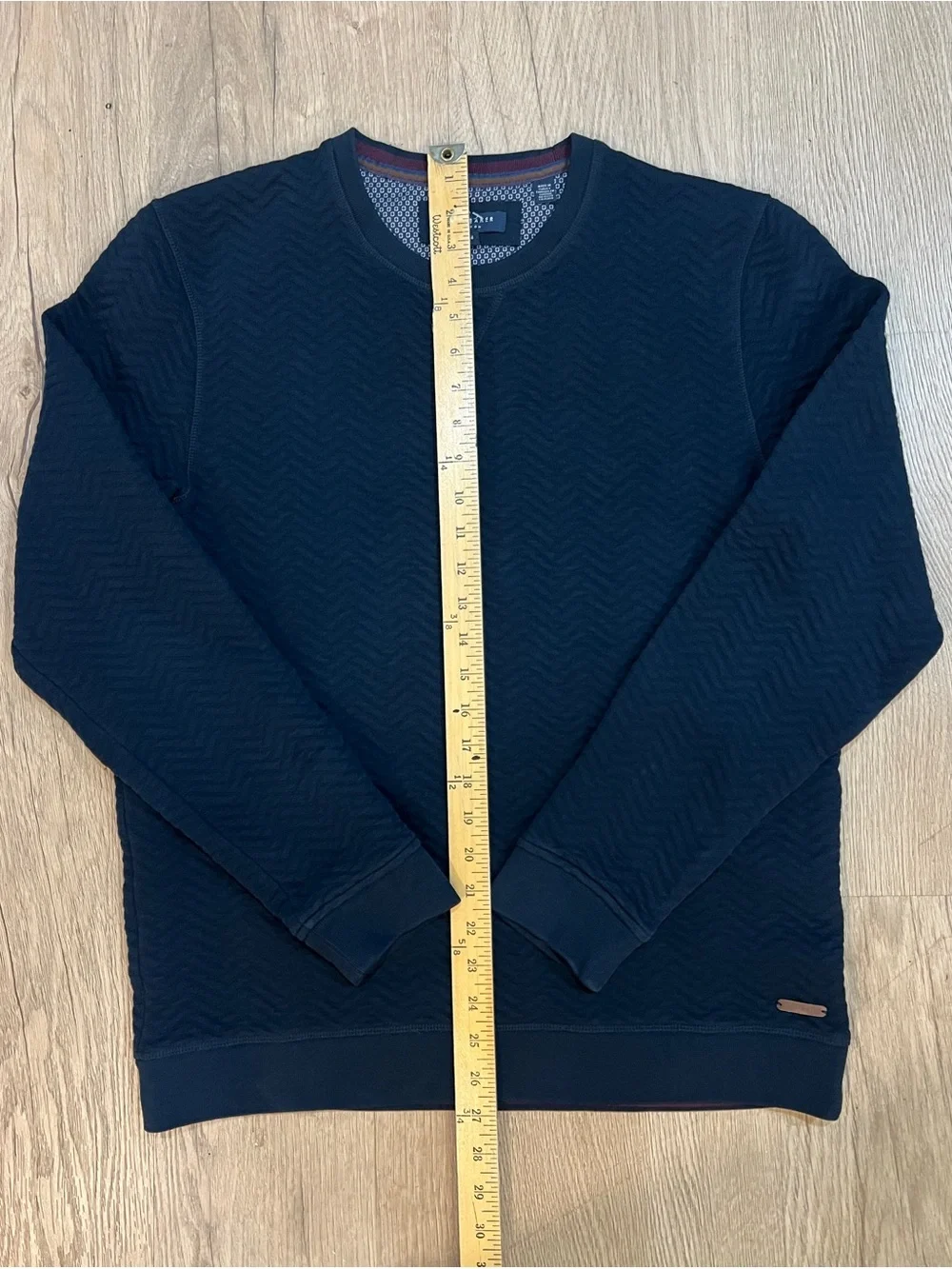 Ted Baker London Men’s Navy Textured Crewneck Sweater Sweatshirt Size 4/L